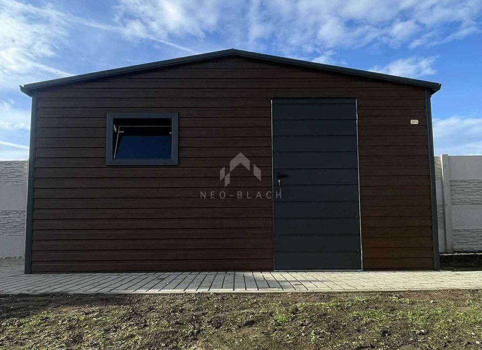 Schowek Domek Ogrodowy 5X2,5M Drzwi 2X Okno Drewnopodobny Rynny Nb440