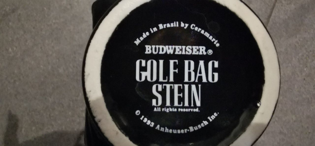 Unikat Kufel kolekcjonerski Stein torba golfowa Budweiser z 1993