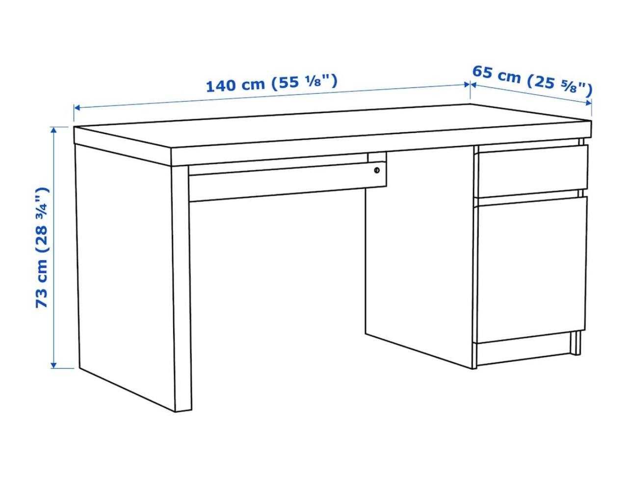 Biurko IKEA MALM, białe, 140x65 cm