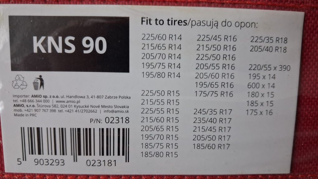 ŁAŃCUCHY ŚNIEGOWE NA KOŁA 195/70R15 205/55R16 R14 R15 R16 R17 R18