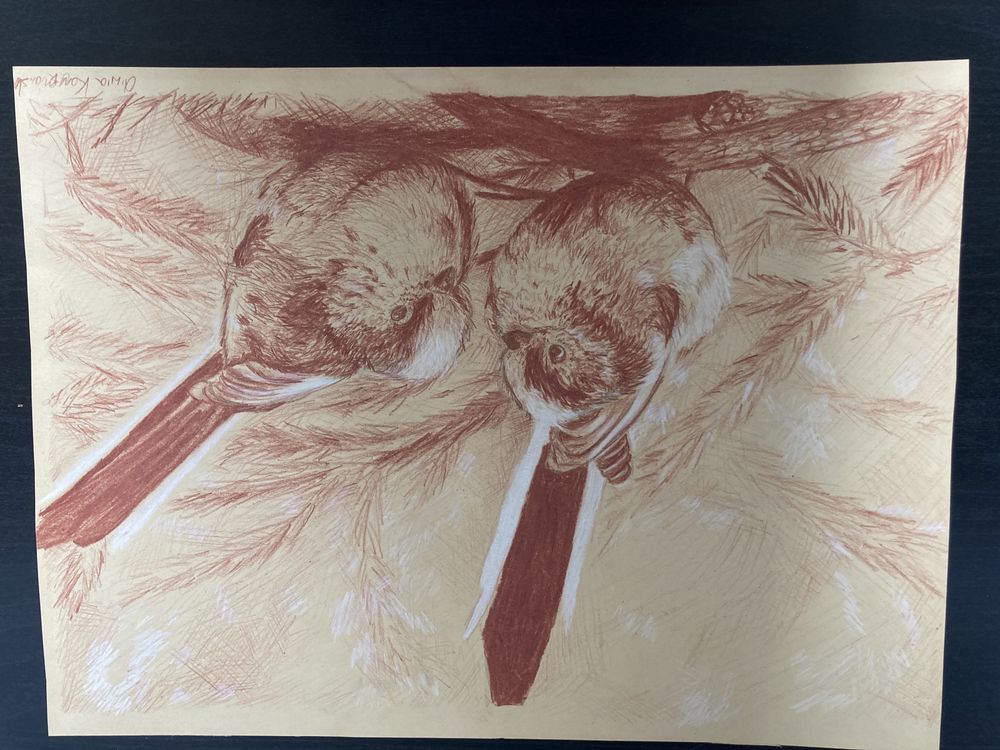 Obraz ręcznie malowany technika sepia rozm 30x40 cm
