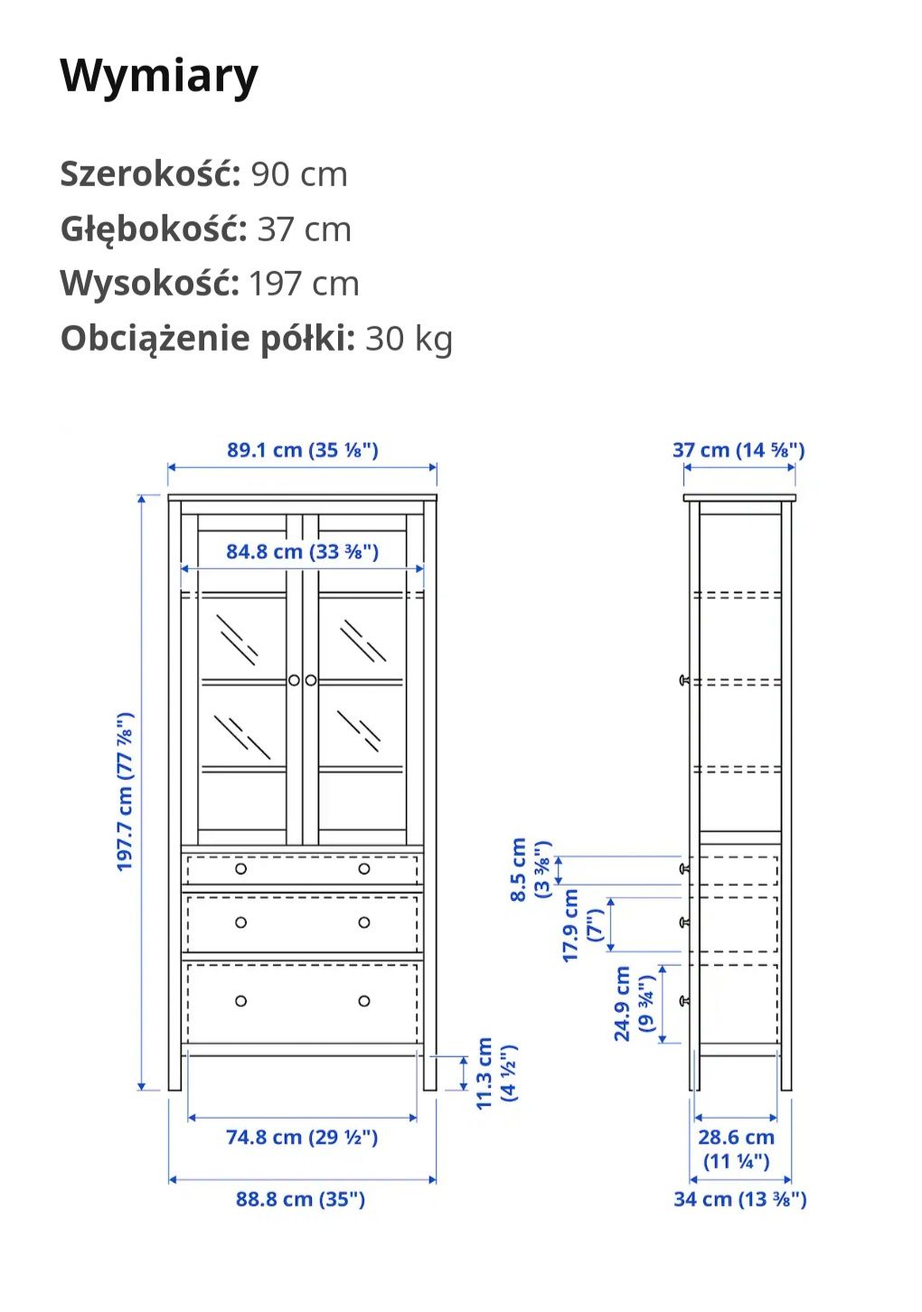 Hemnes czarna witryna przeszkolona TYLKO dziś TAKA promocja