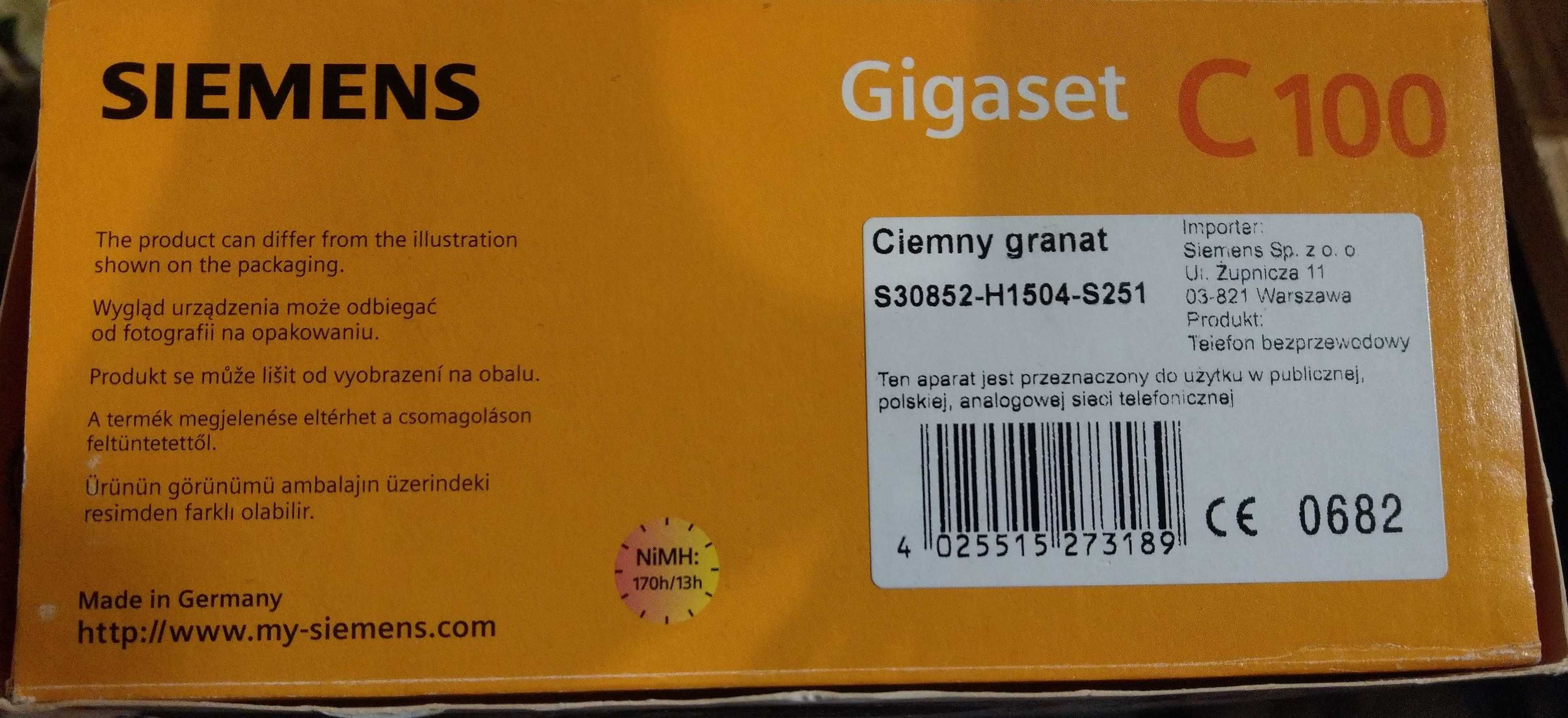 Siemens telefon bezprzewodowy Gigaset C100 made in Germany wysyłka