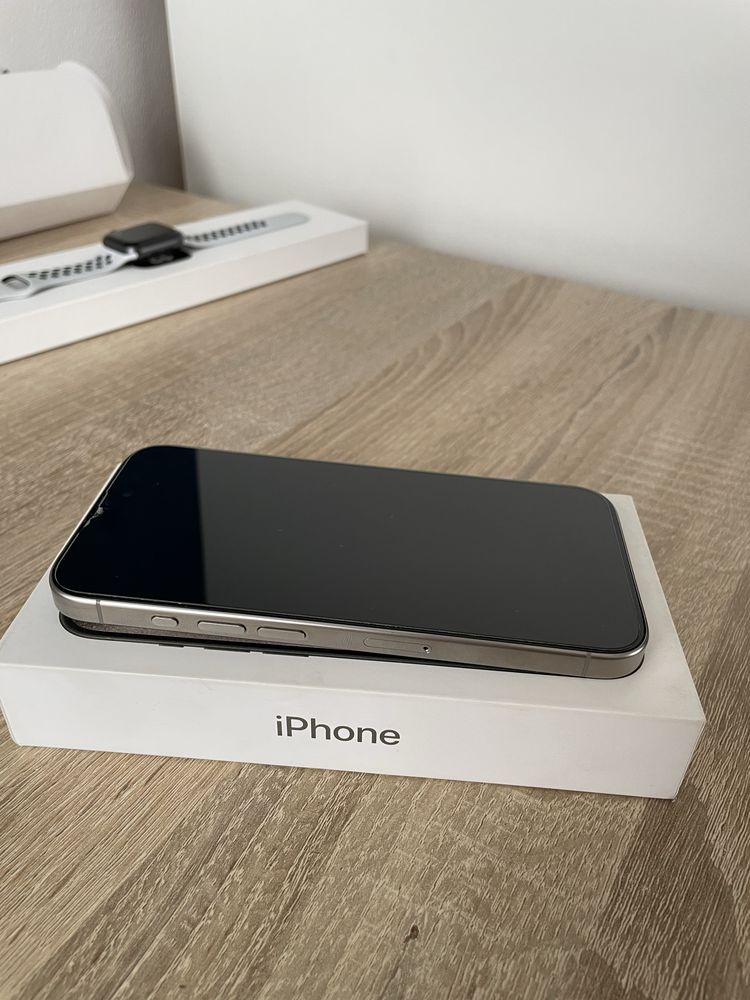 Iphone 15 pro Natural Titanum 256Gb Stan Perfekcyjny Na Gwarancji