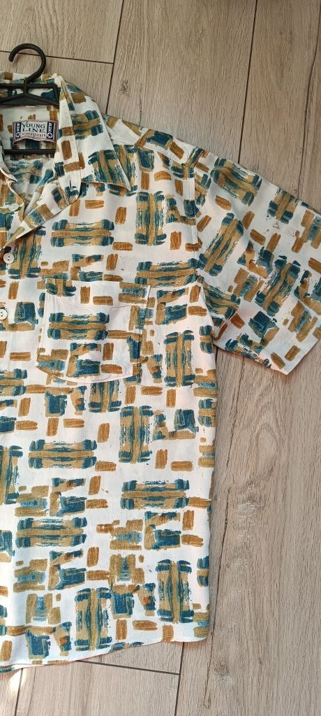 Koszula New Young Line SeidenSticker retro, vintage abstract print,