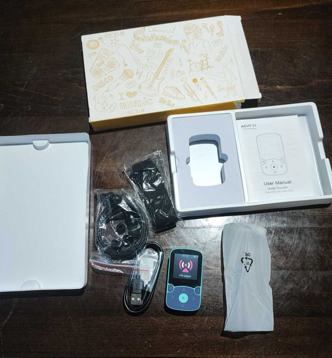 MP3 плеєр AGPTEK A65X Bluetooth 5.3, з кліпсою, крокоміром (синій)