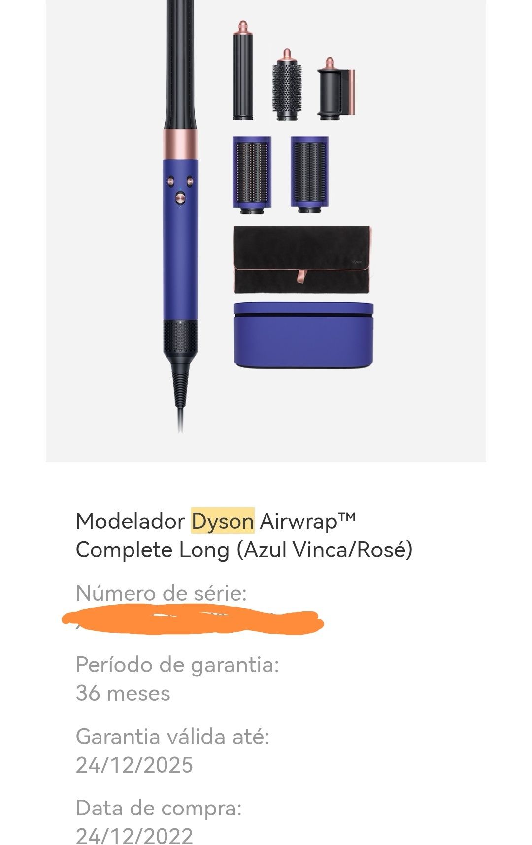 Modelador Dyson com garantia e pouco uso