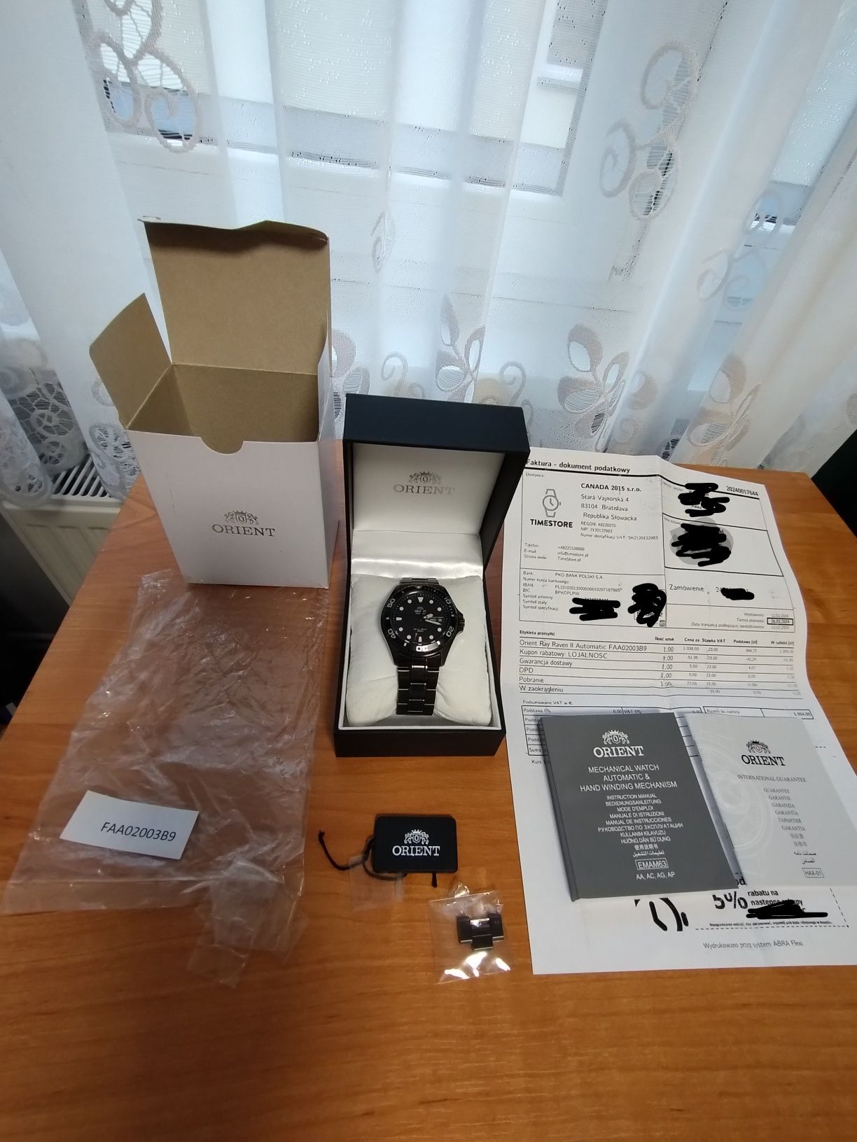 Orient Ray II Raven / Automat / FAA02003B9 / Gwar. 1 rok / Full set