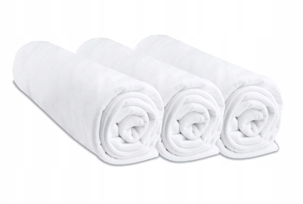 Zestaw 3 prześcieradeł 40×80 z gumką, 100% bawełna