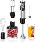 Blender ręczny 6 w 1 – 1000 W, 12 prędkości + Turbo, stal nierdzewna