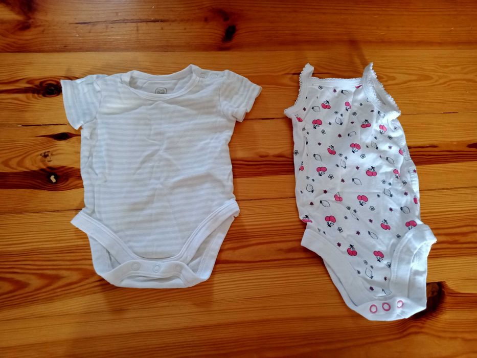 11 szt. Letnie ubranka r.56 (body, spodenki, rampers)