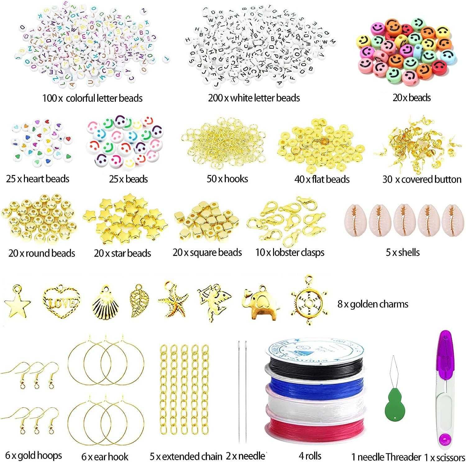 Missangas para bijuteria e artesanato 6mm 56 cores 11788 peças - NOVO