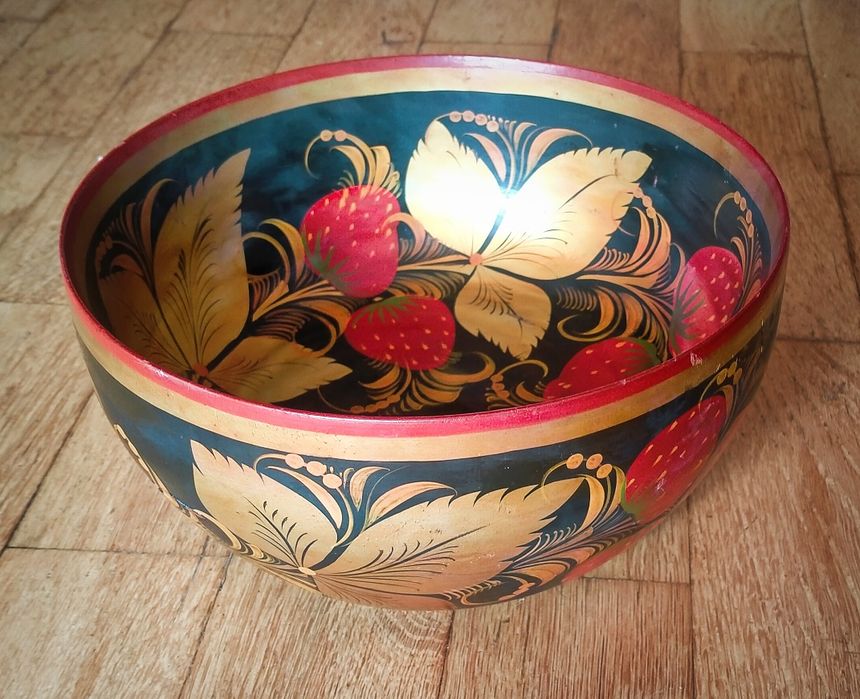 Ręcznie malowana drewniana miska!