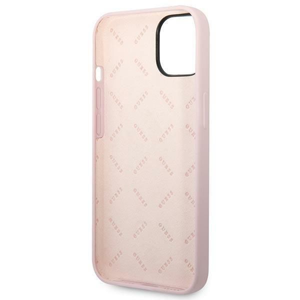 Etui na iPhone 14 Plus 6,7" Guess Fioletowy Silicone Triangle