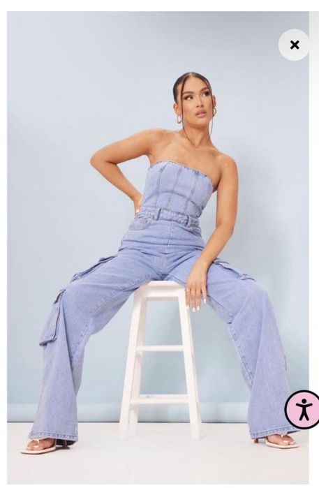 Джинсовий комбінезон карго plt