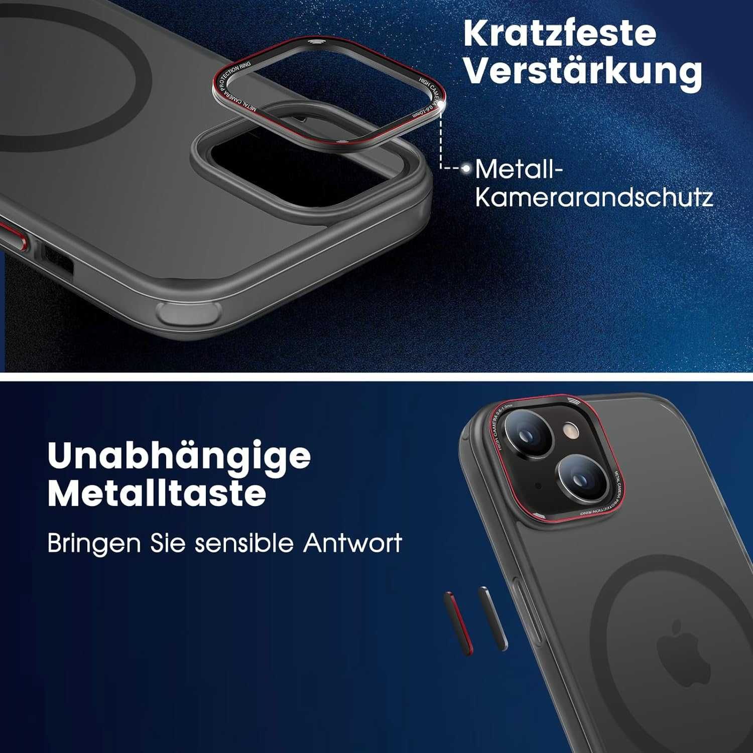HuwaiH Etui na telefon komórkowy iPhone 13 półprzezroczyste matowe