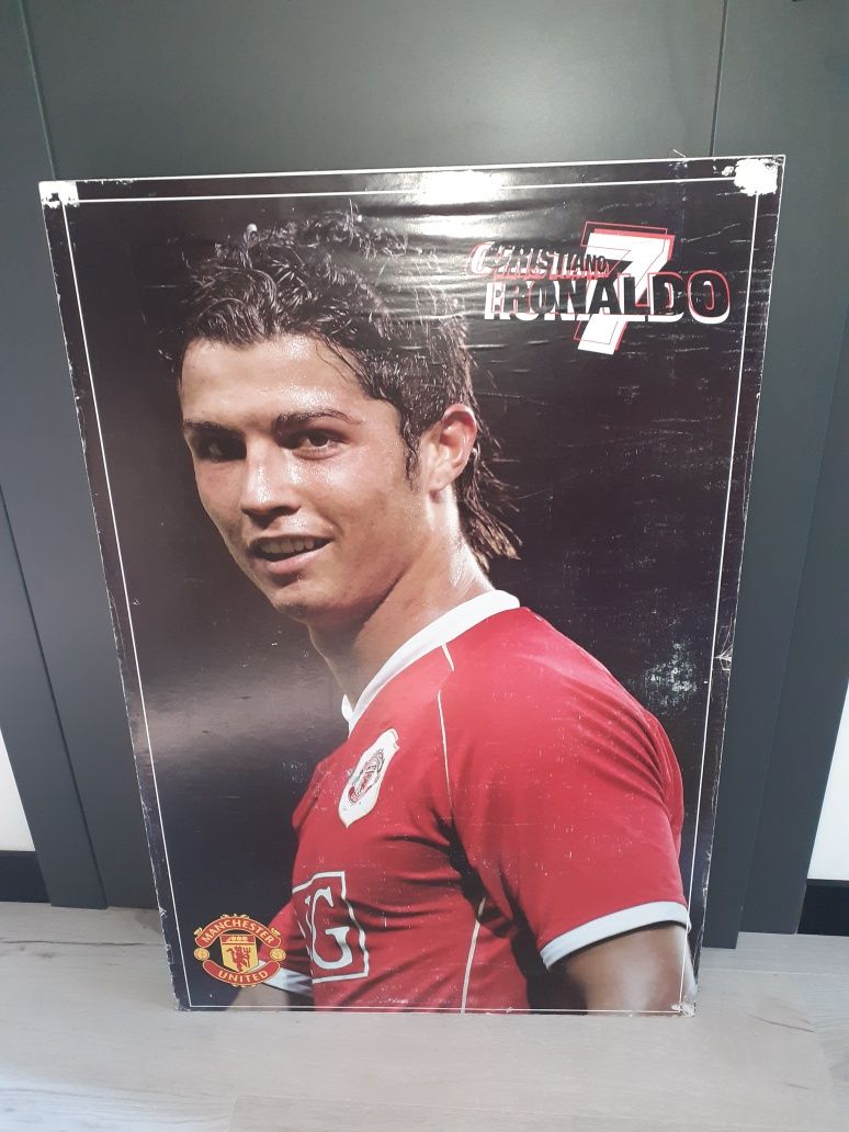 Stary duży plakat na desce Cristiano Ronaldo Manchester United.