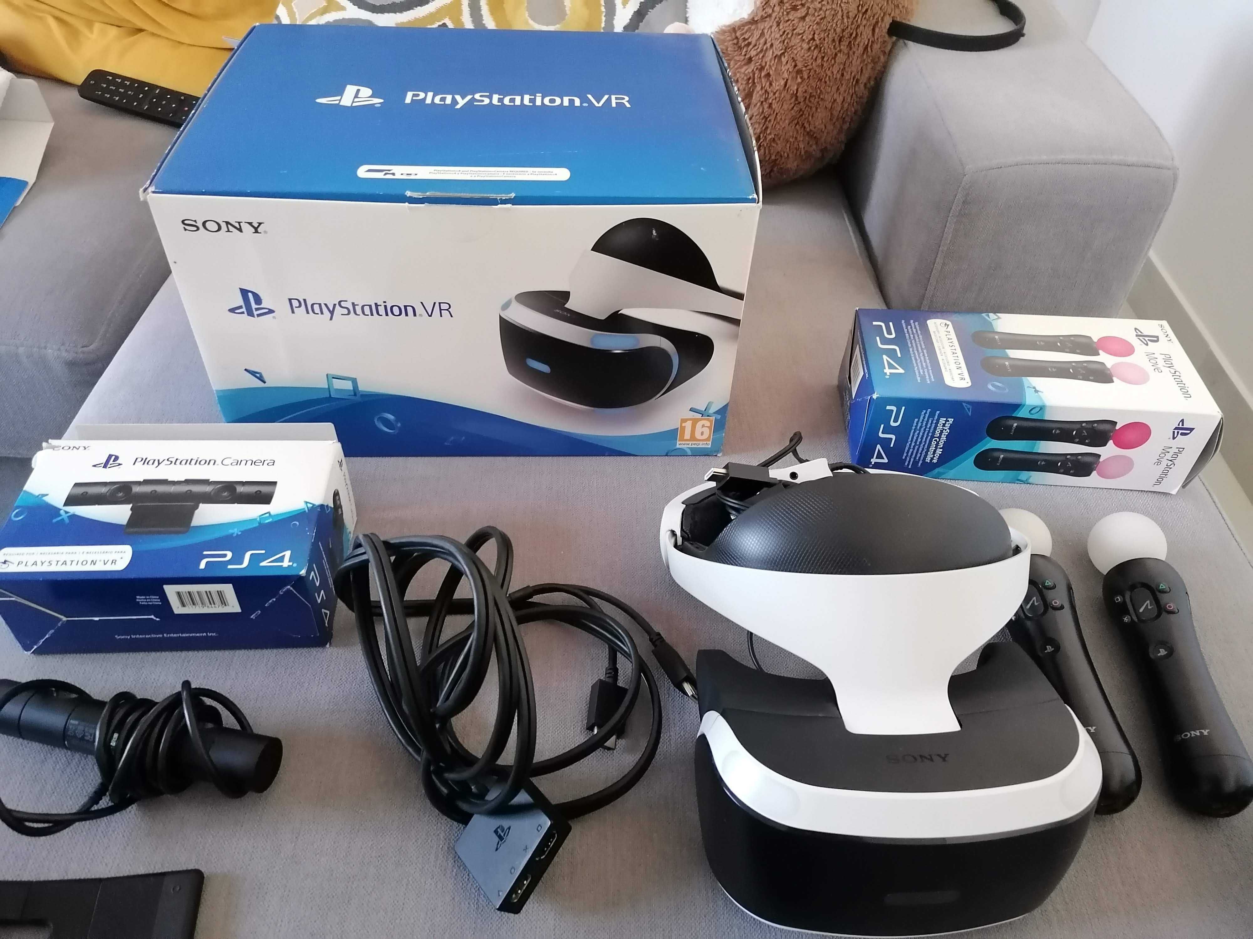 PS4 + 2 Comandos + PSVR + 2 Comandos Move + Jogos