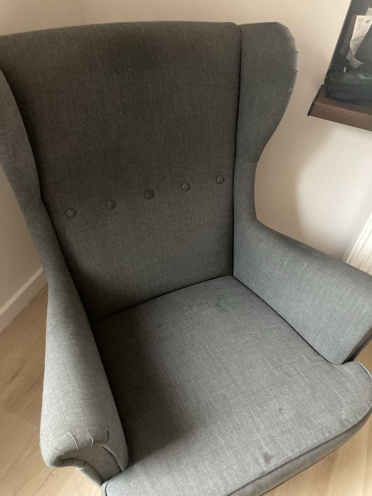 Fotel uszak ikea szary