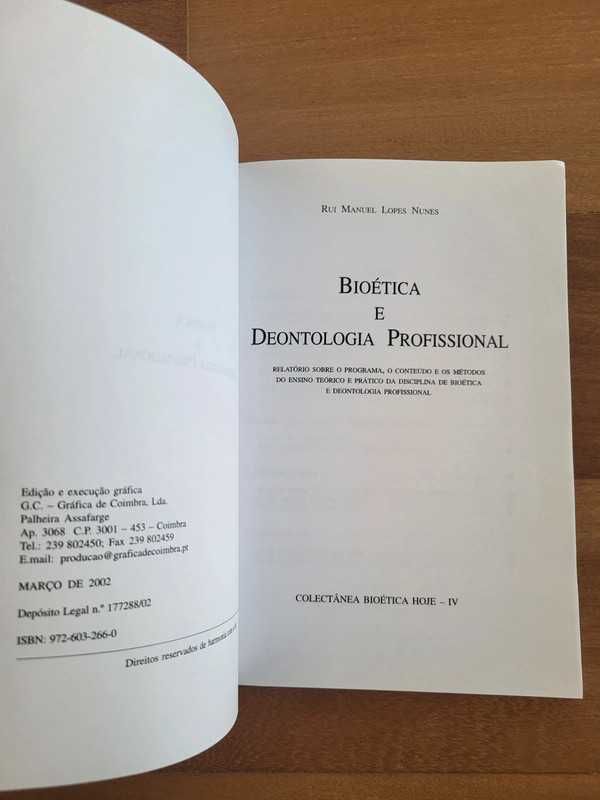 Livro | "Bioética e Deontologia Profissional", Rui Manuel Lopes Nunes