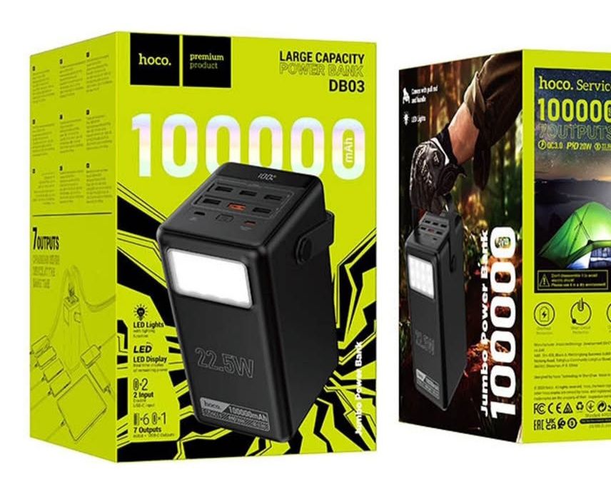 Павербанк hoco 100 000mAh(22.5w). Швидка зарядка.Оригінал
