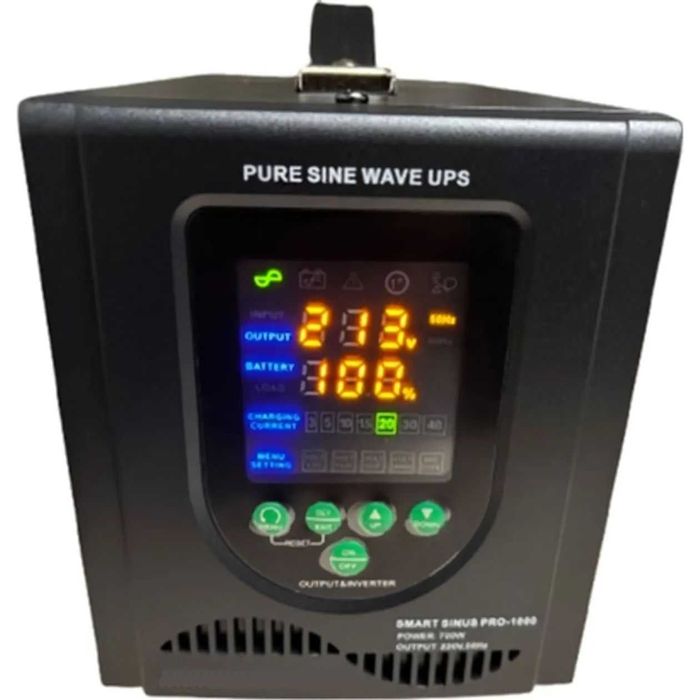 ДБЖ/инвертор 1000W с зарядкой 40А чистый синус для котлов ИБП