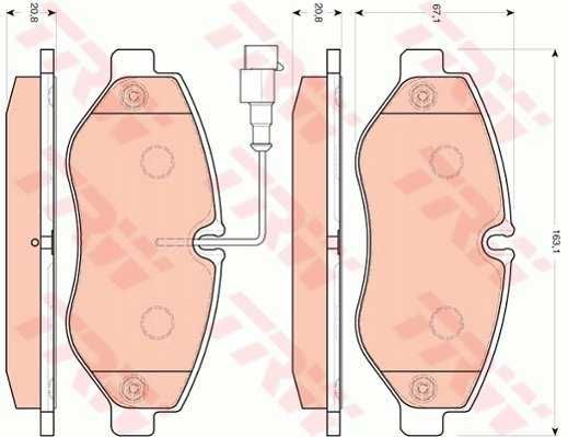 TRW GDB3439 Zestaw klocków hamulcowych Przód Nissan Cabstar Trucks