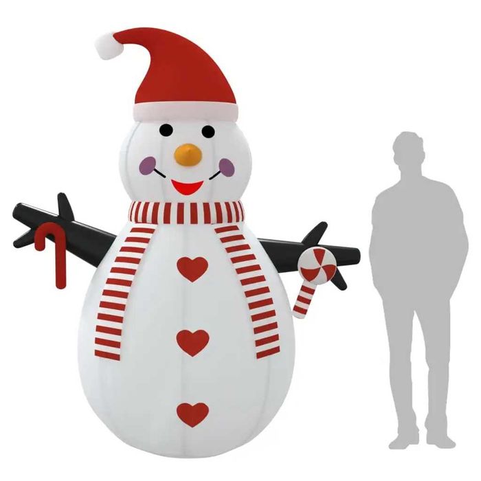 Boneco De Neve Insuflável Com Luzes Led 300cm - decoração de natal