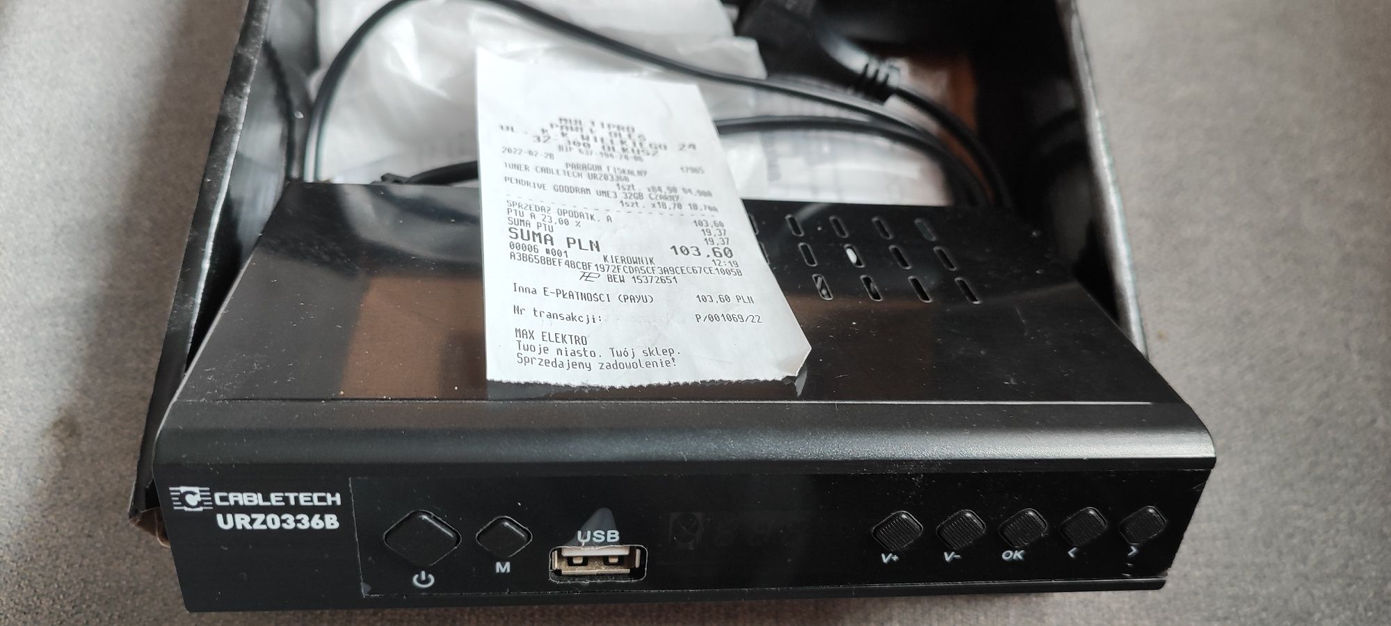 Tuner DVB-T2 STB  Cabletech H265 HEVC