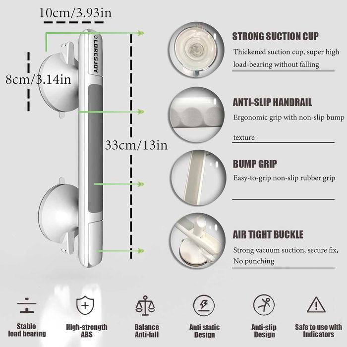 LORESJOY Uchwyt pod Prysznic Łazienkowy dla Seniora na Przyssawki