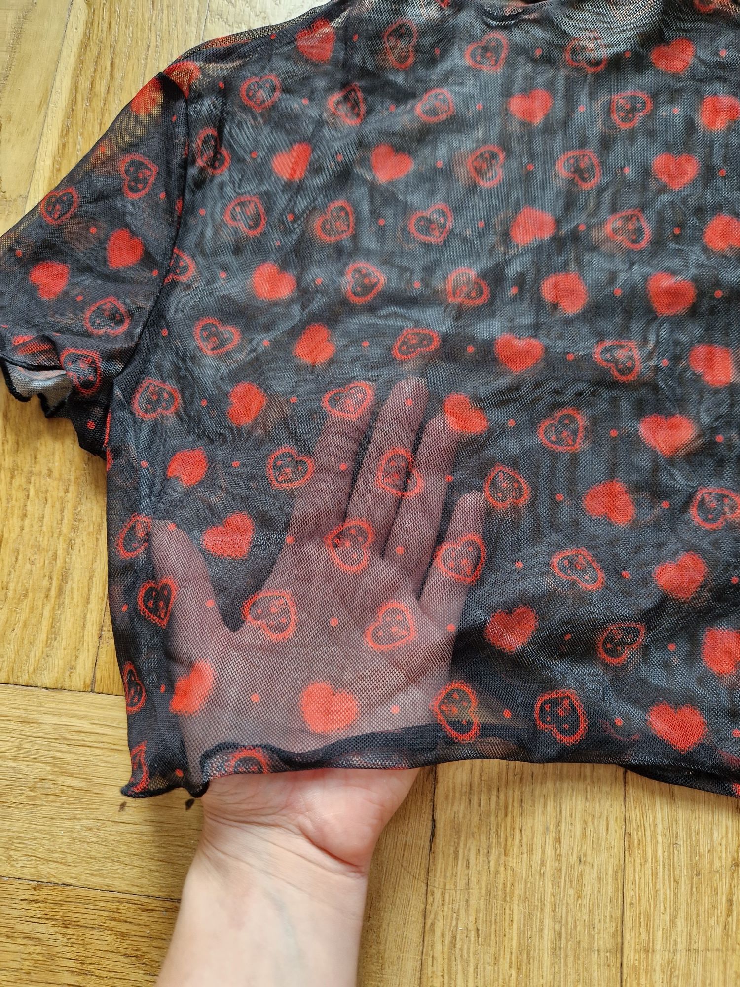 Koszulka crop top serce serduszka