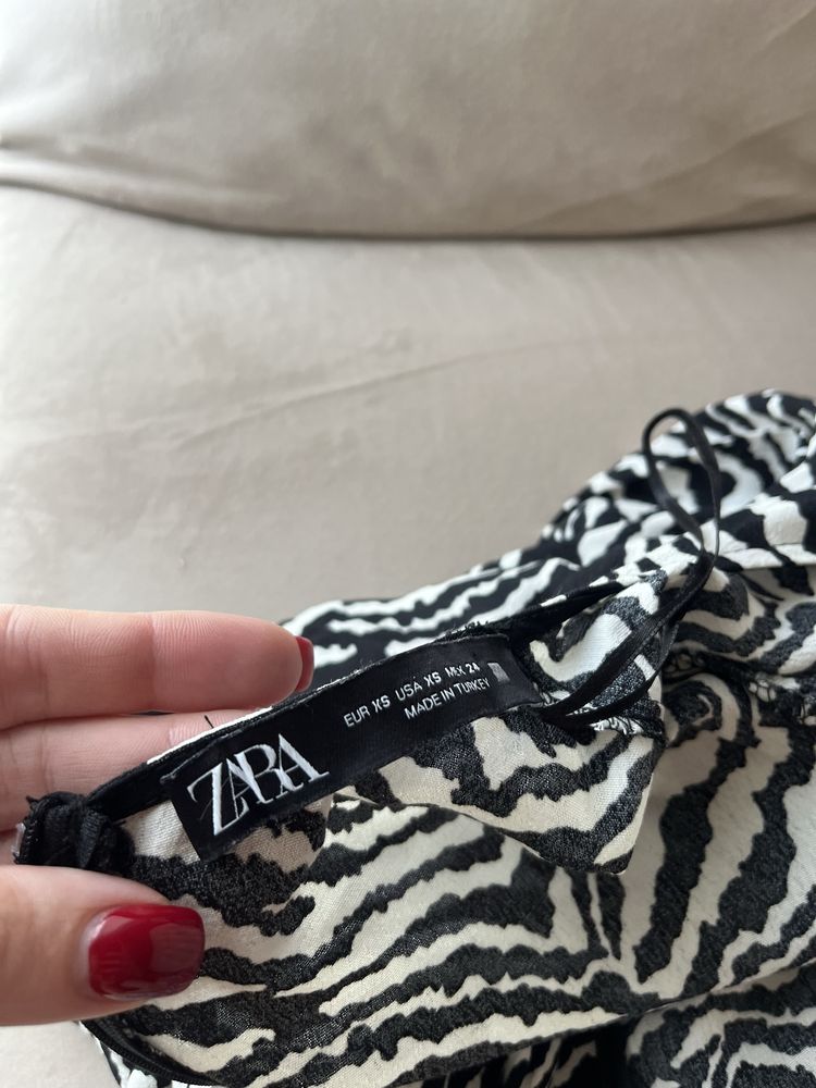 Sukienka ZARA zebra wzory mini wiskoza