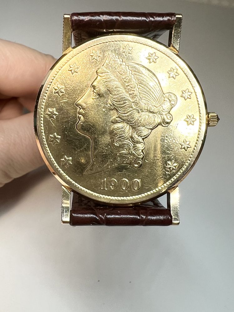 Золотые наручные часы CORUM Coin Watch 20$ DOLLAR COIN