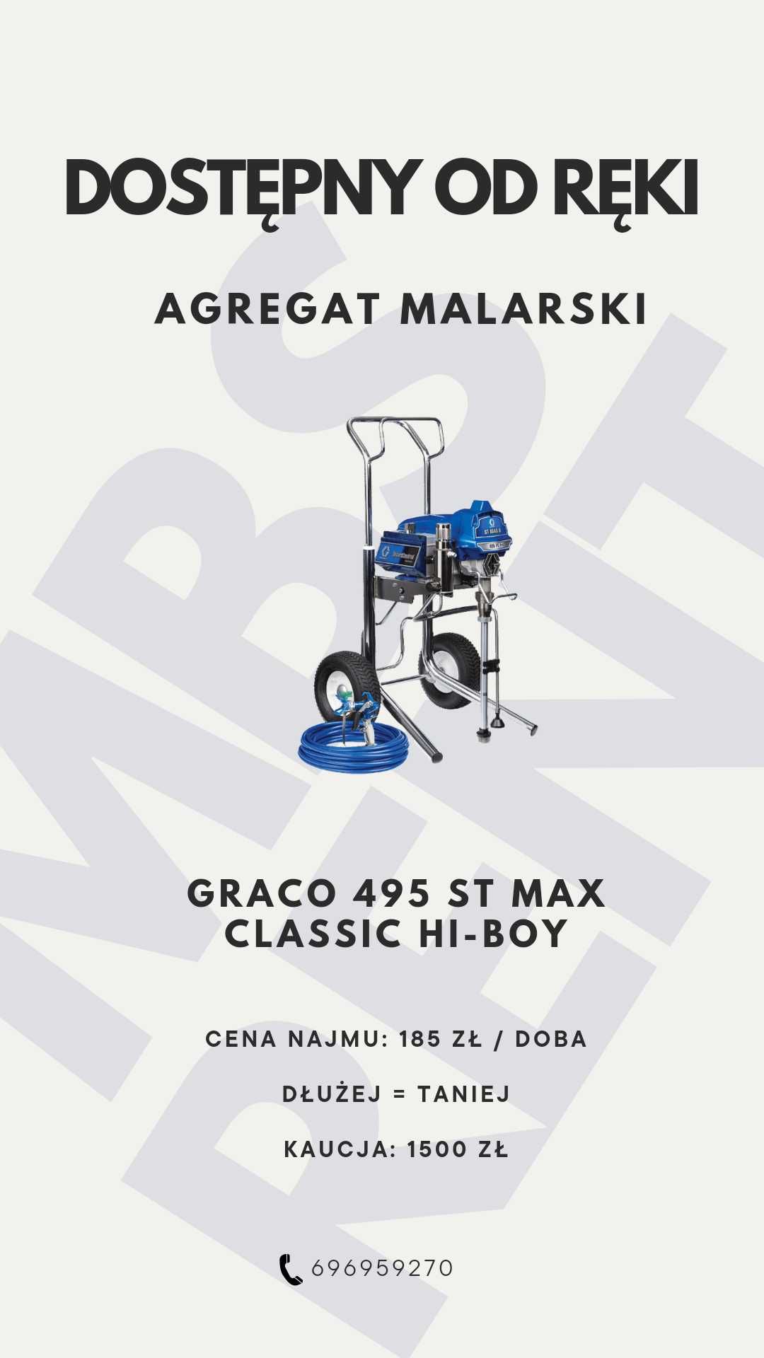 agregat malarski Graco 495 pełen osprzęt cleanshot przedłużki dysze