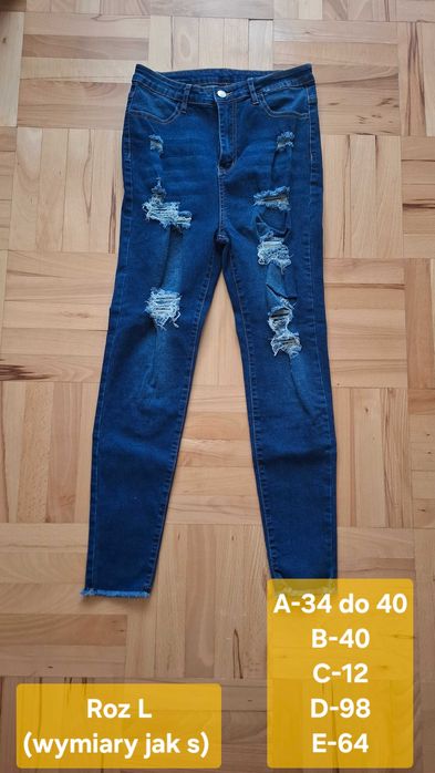 Spodnie jeansowe damskie, roz L (wymiary jak s)