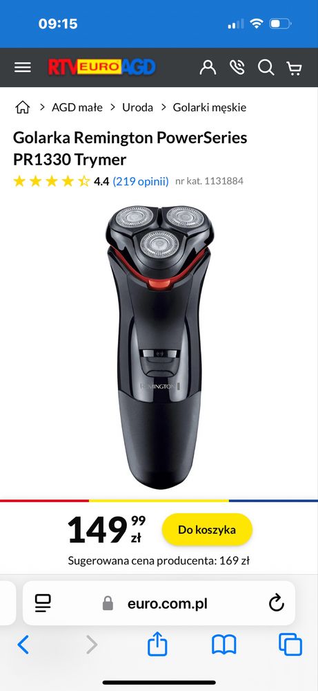 Golarka Remington Power 1330, trymer