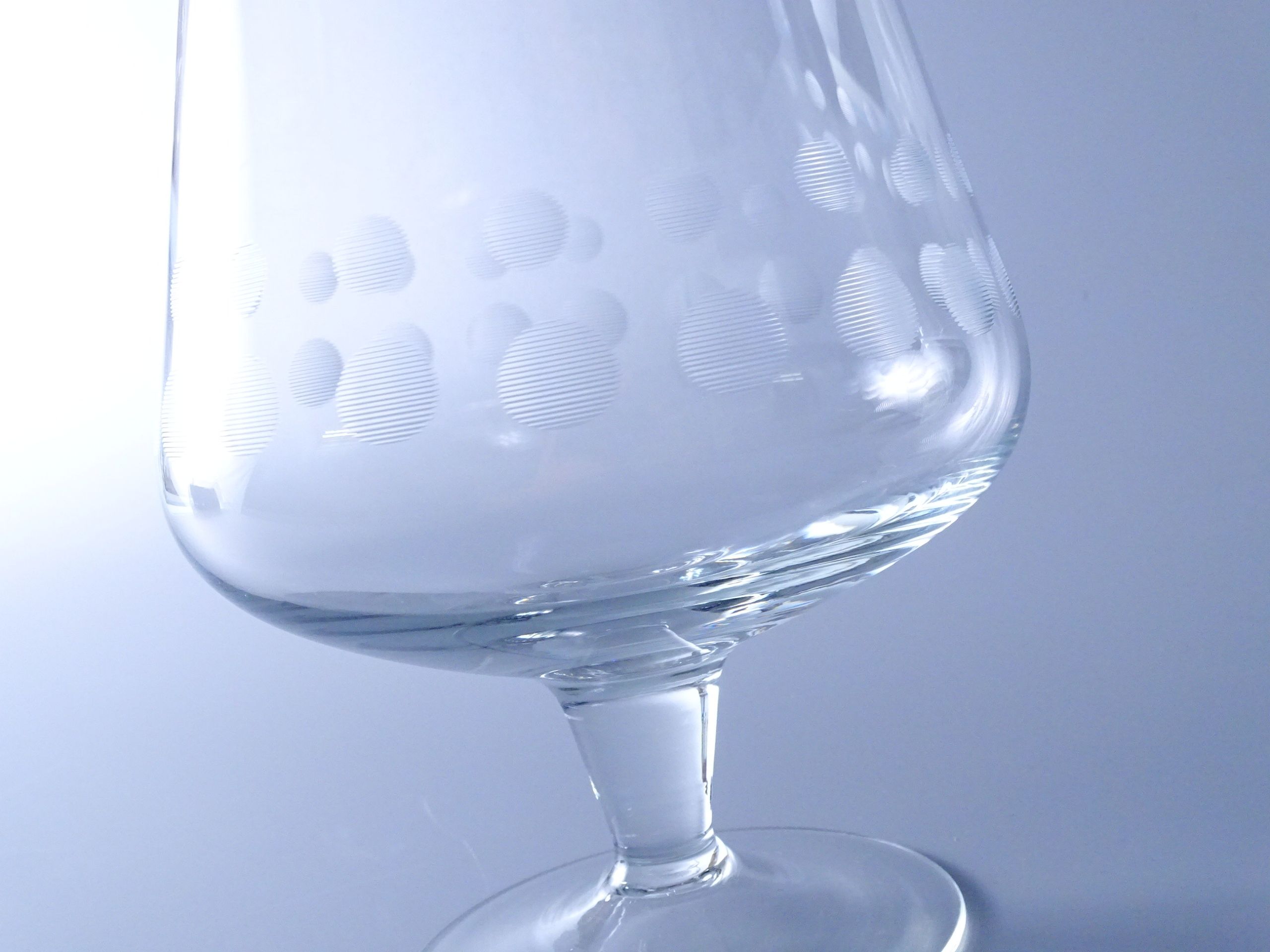 1970 op-art piękny kryształowy wazon kielich