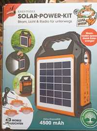 Zestaw solarny biwakowy( radio lampy latarka powerbank)