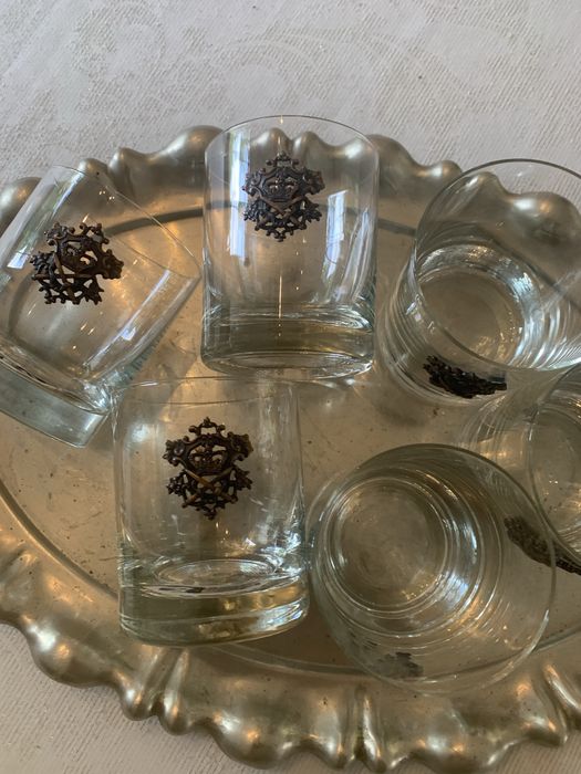 Szklanki z herbem do whisky, wys. 10cm. Bohemia