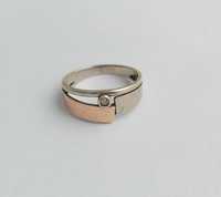 Кольцо кільце із золотою накладкою і камінцем, Срібло 925