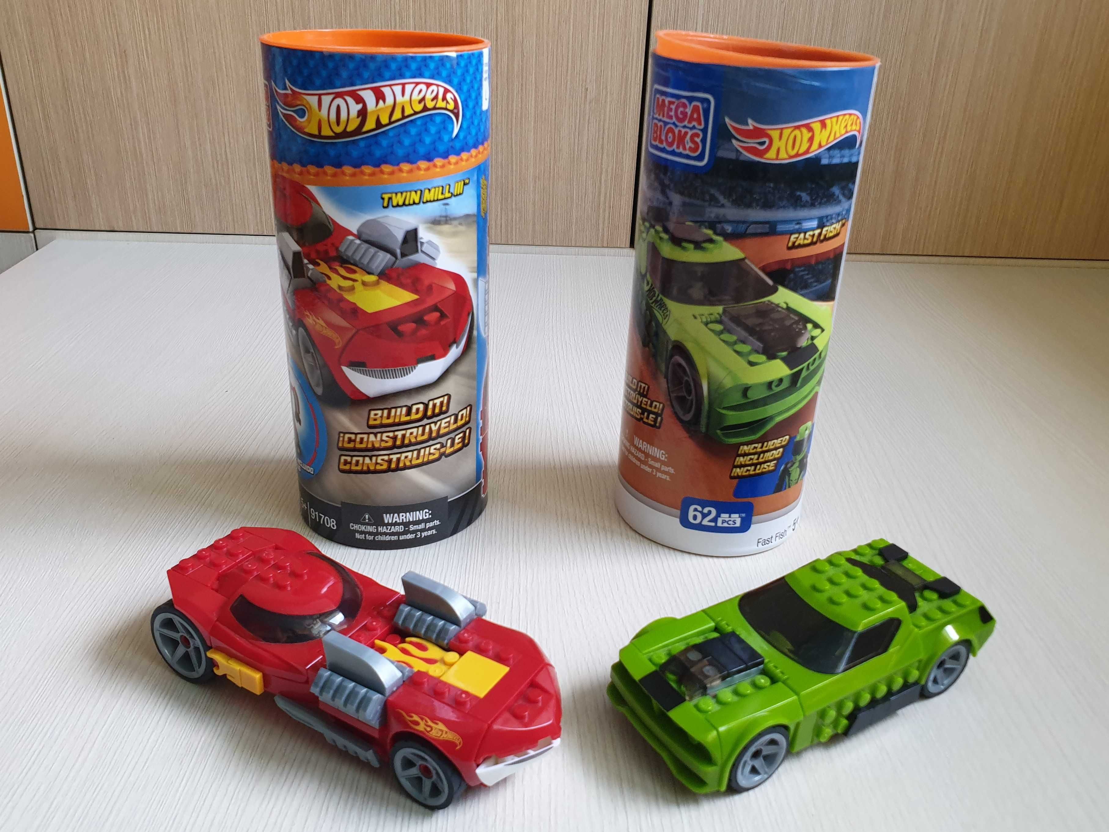 Klocki Hot wheels, Mega Blocks jak Lego - 4 zestawy