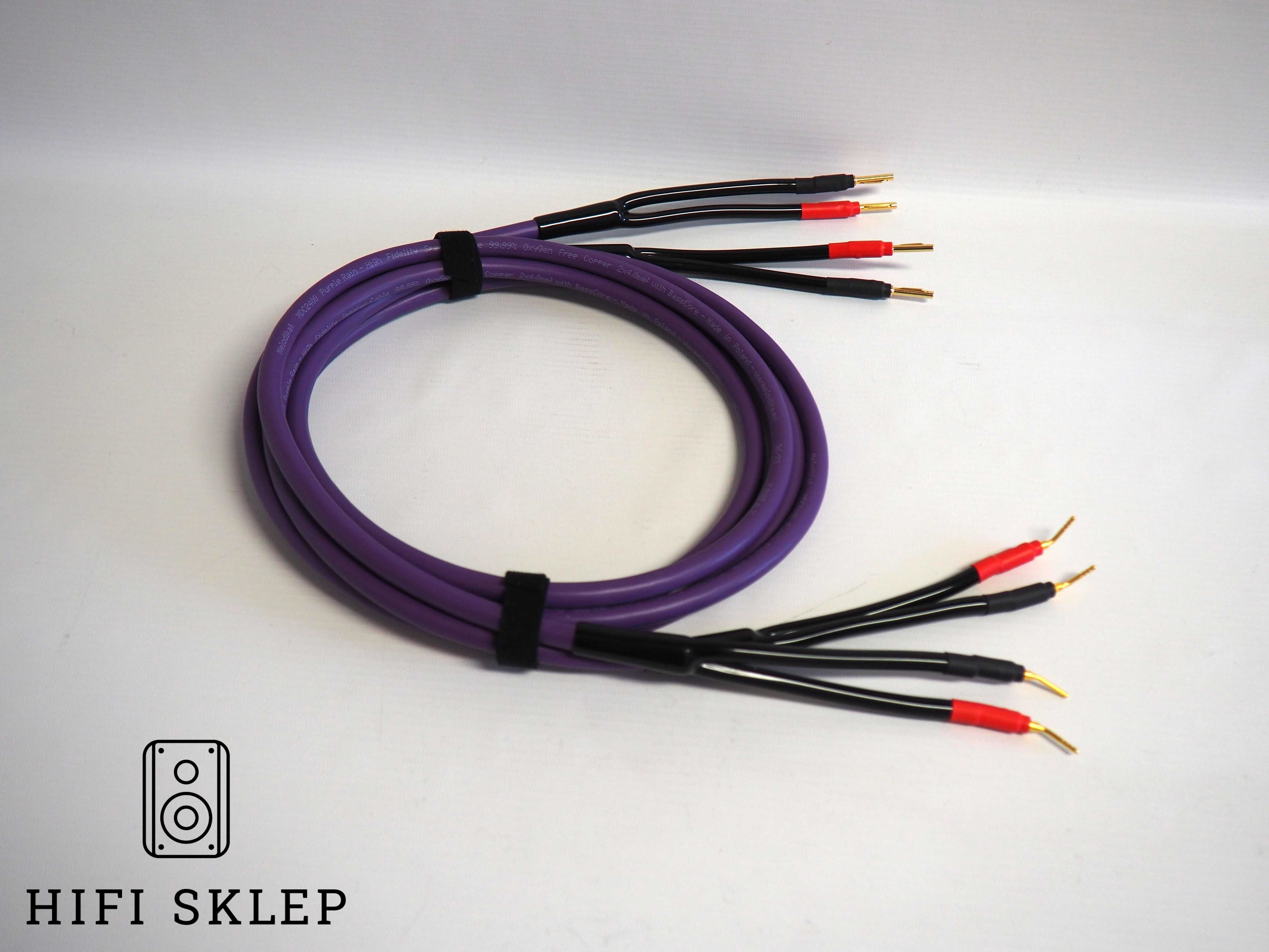 Melodika Purple Rain/4mm2 Kabel głośnikowy 2x3,5 m /Szpilki na Banany