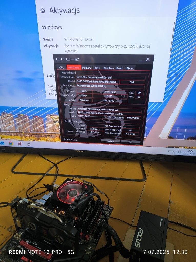 MSI B450 Gaming + Ryzen 5 3600 + 16GB DDR4 3200 + SSD 1TB + Win10/11