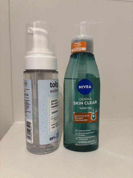 Nivea i Tołpa zel do mycia twarzy