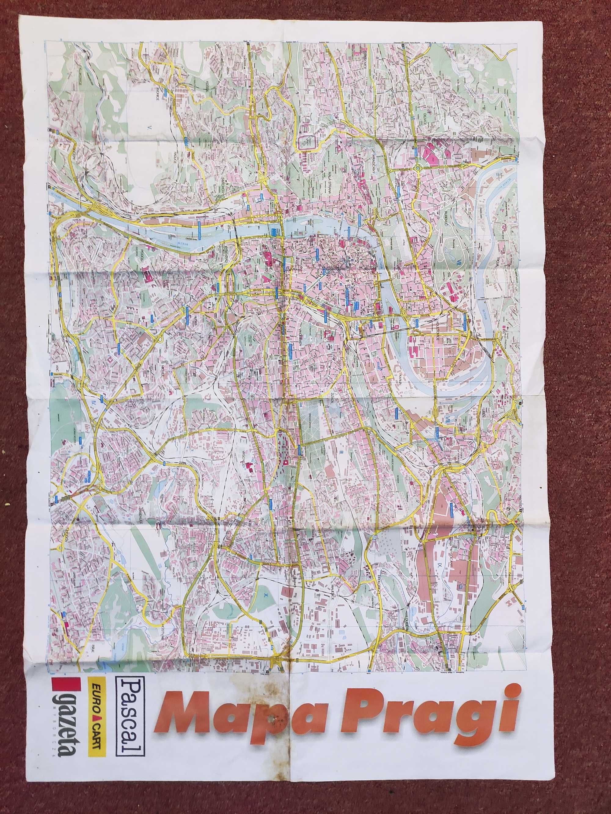 Plan miasta Praga , Mapa Pragi
