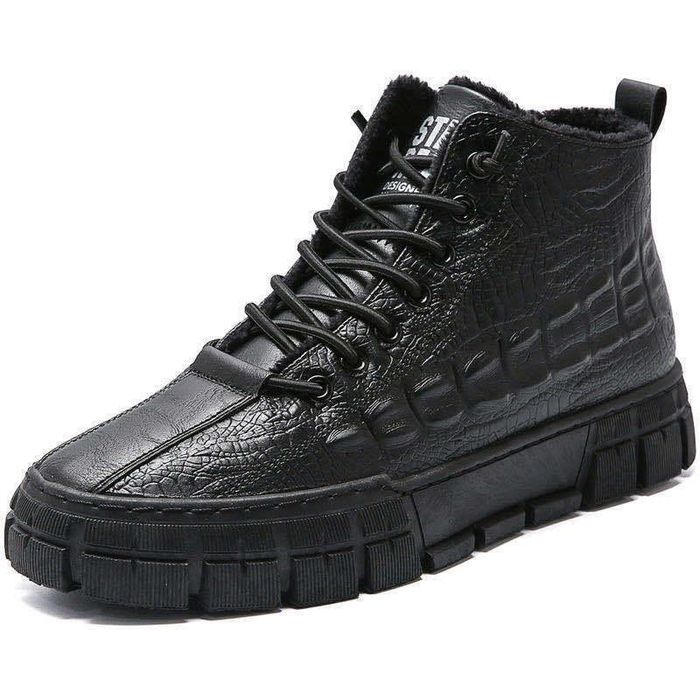 Чоловічі зимові черевики еко-шкіра