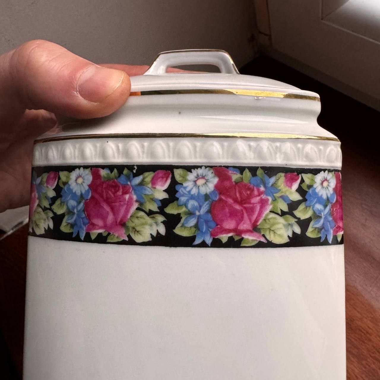 Duży Pojemnik na kaszę  STRIEGAU/ Strzegom porcelana pocz. xx wieku