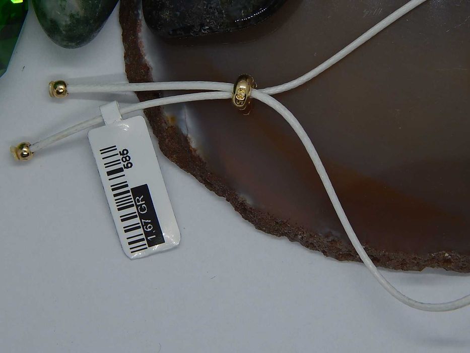 złota bransoletka na sznurku złote stópki i kulki pr 585 waga 1,67 g