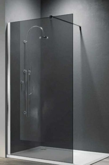 szyba walk in / walkin ścianka prysznicowa duża czarna zadymiona 135cm