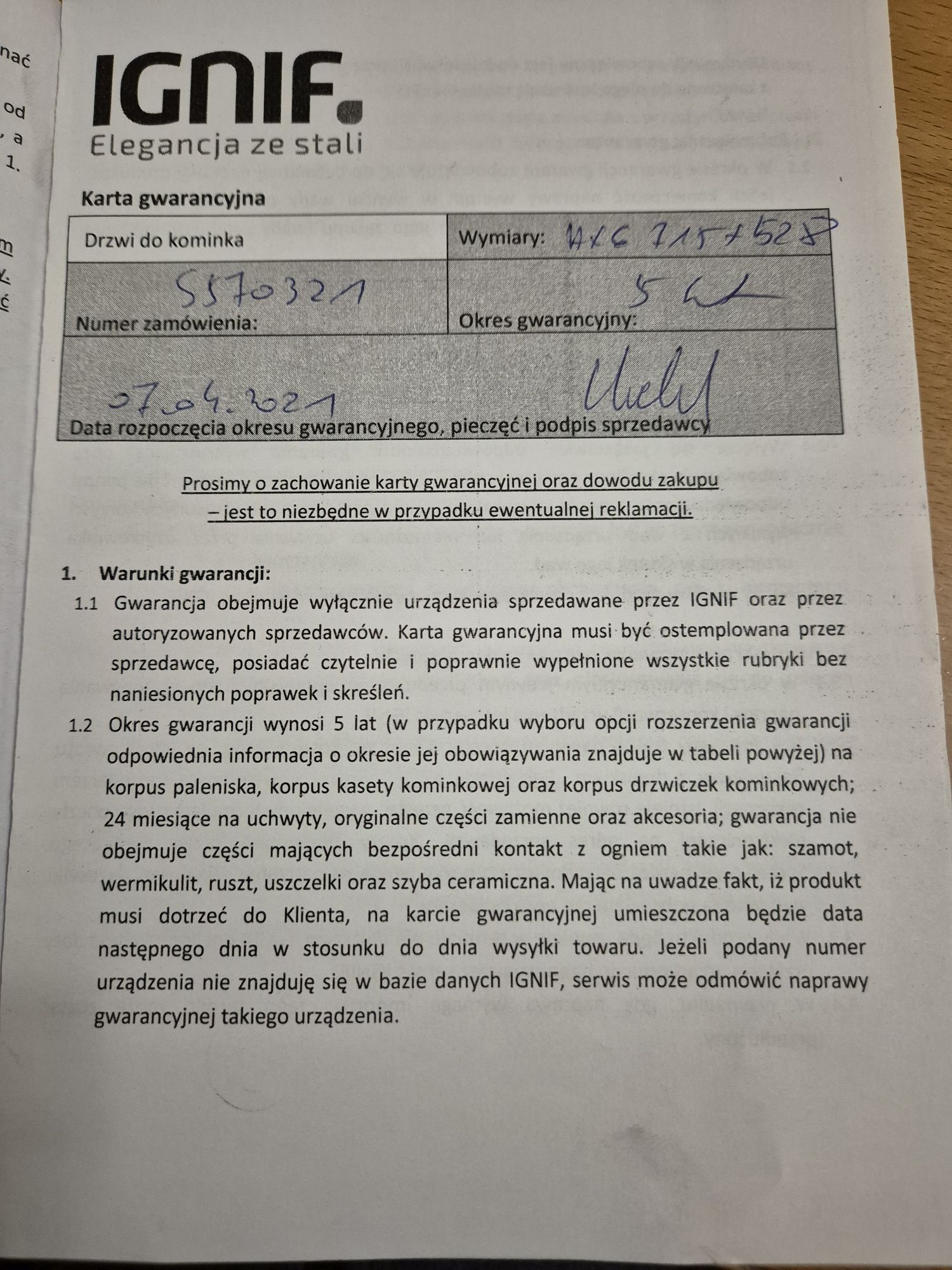 Drzwi do kominka IGNIF na gwarancji